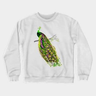 Vintage Peacock, Emerald Green Crewneck Sweatshirt